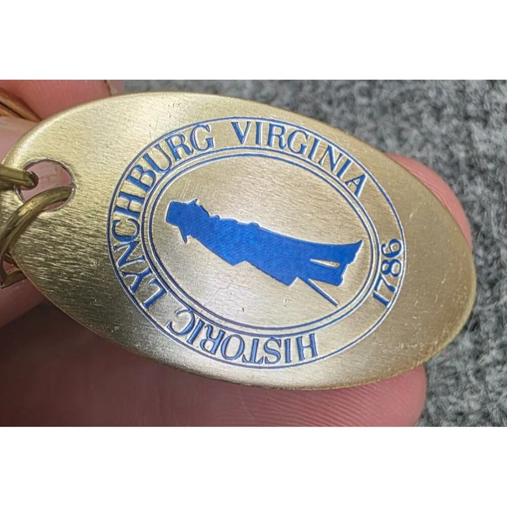 Historic Lynchburg Virginia 1786 Keychain Oval Design